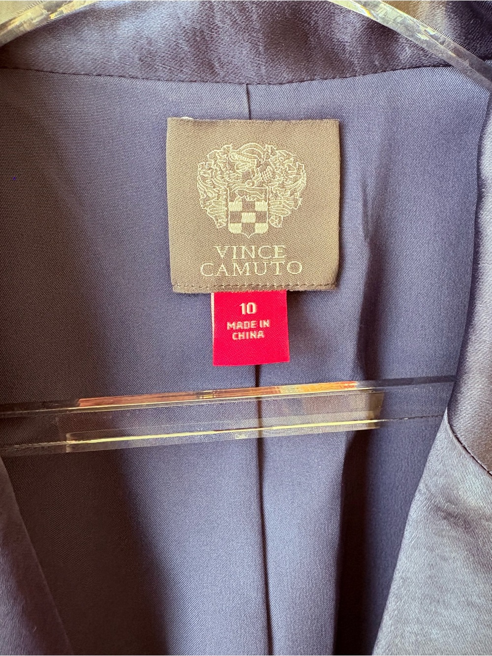 Vince Camuto Double-Breasted Navy Satin Blazer & Pants - Picture 2 of 5